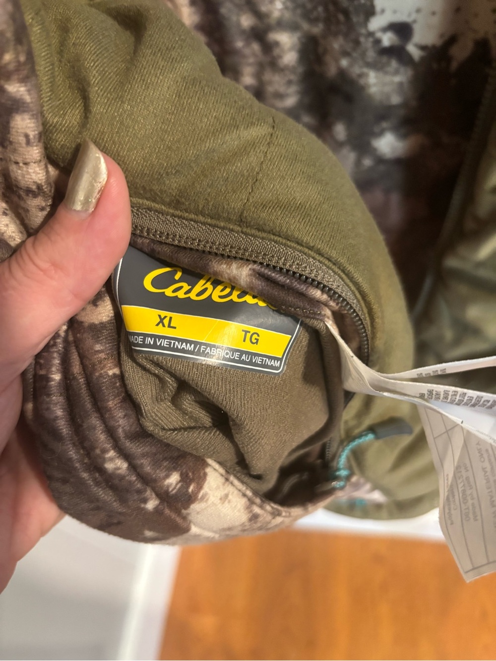Cabela's Olive Green and Brown Camo Utility Jacket
